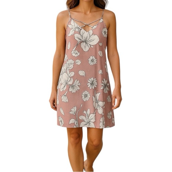 💎 Love Fire Floral Mini Dress Rose - Picture 1 of 9